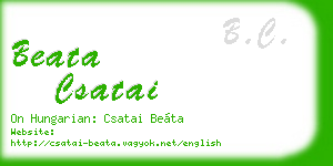beata csatai business card